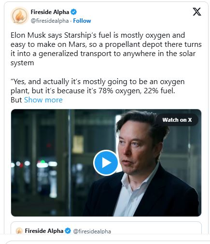 Elon Musk Envisions Mars as a Propellant Hub for Travel Across the Solar System